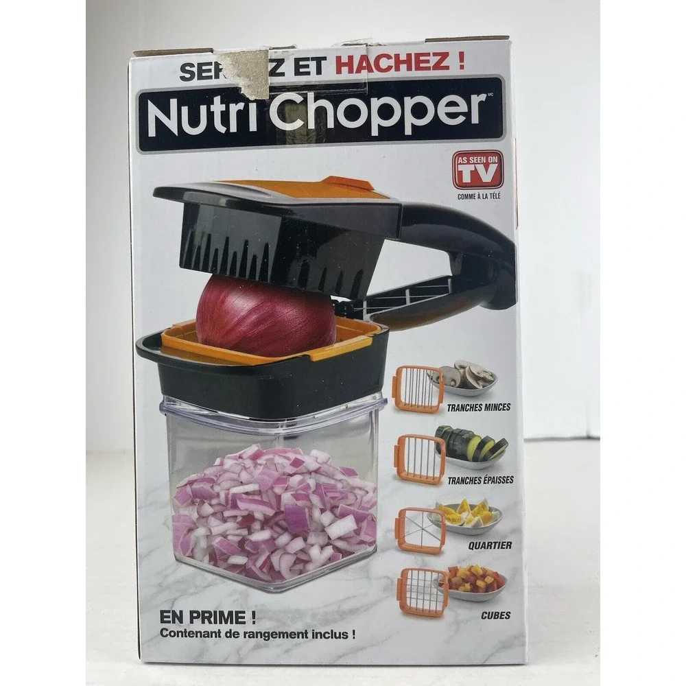 Nutri Chopper 5-in-1‎ Compact Handheld Kitchen Slicer w Storage Container E5D